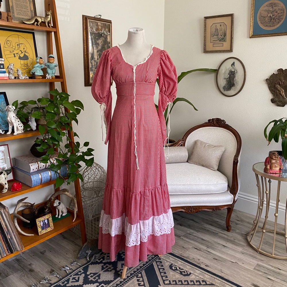 Vintage Gunne Sax by Jessica Gingham prairie dress